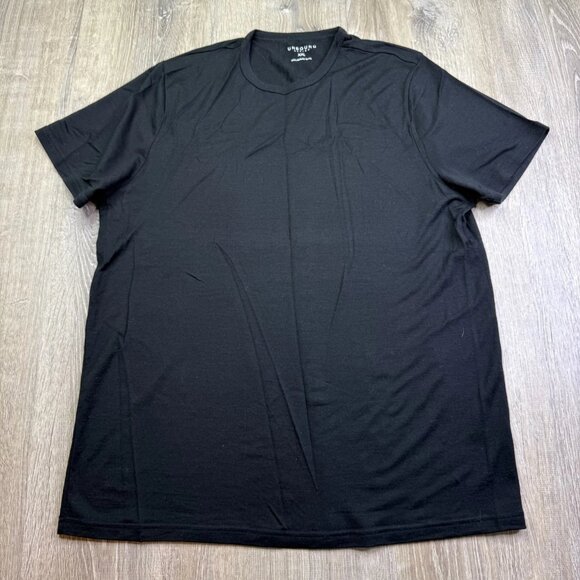Unbound Mens Black Crew Neck Lightweight Merino Wool Casual Wear T-Shirt Sz XXL - Picture 2 of 9